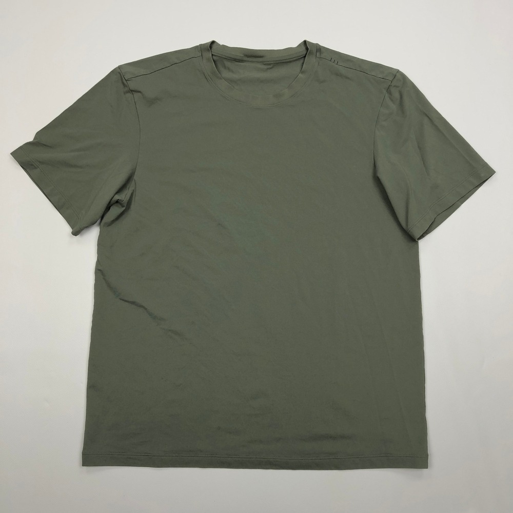 Lululemon Mens Fundamental T-Shirt Olive Green Short Sleeve Crewneck XL